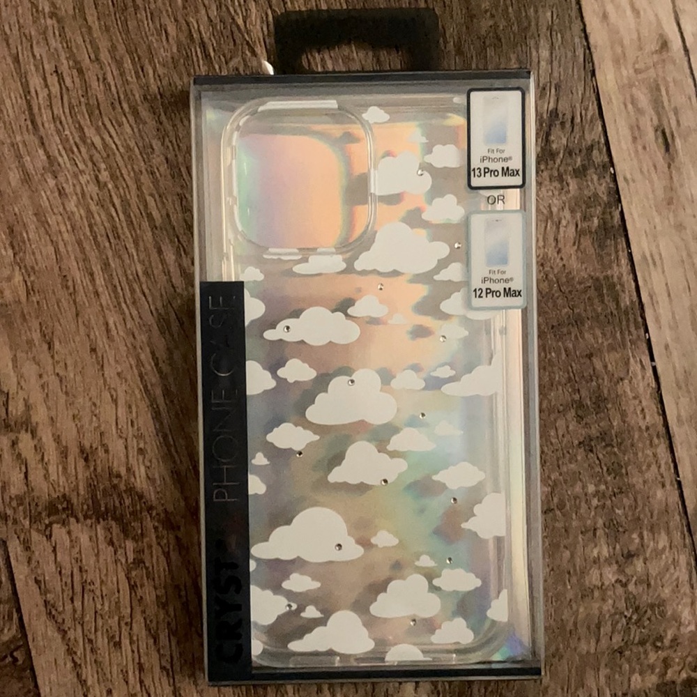 NWT IPhone 13 Pro Max Or IPhone 12 Pro Max Crystal Phone Case With Clouds